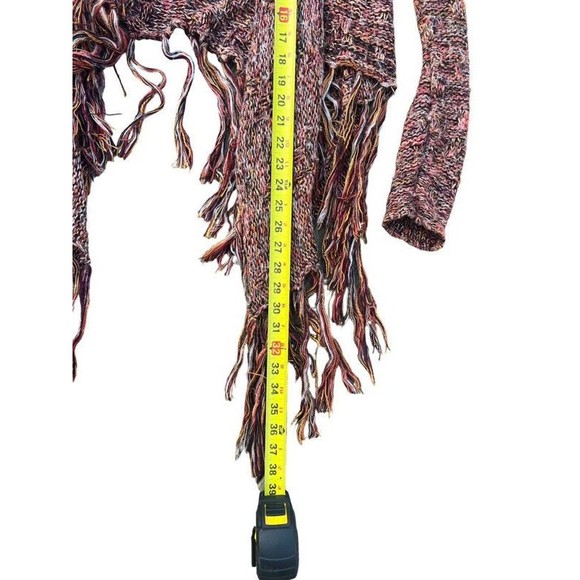 Gimmicks by BKE Fringe Boho The Buckle Open Front Cardigan Womens Size Small - Picture 9 of 9